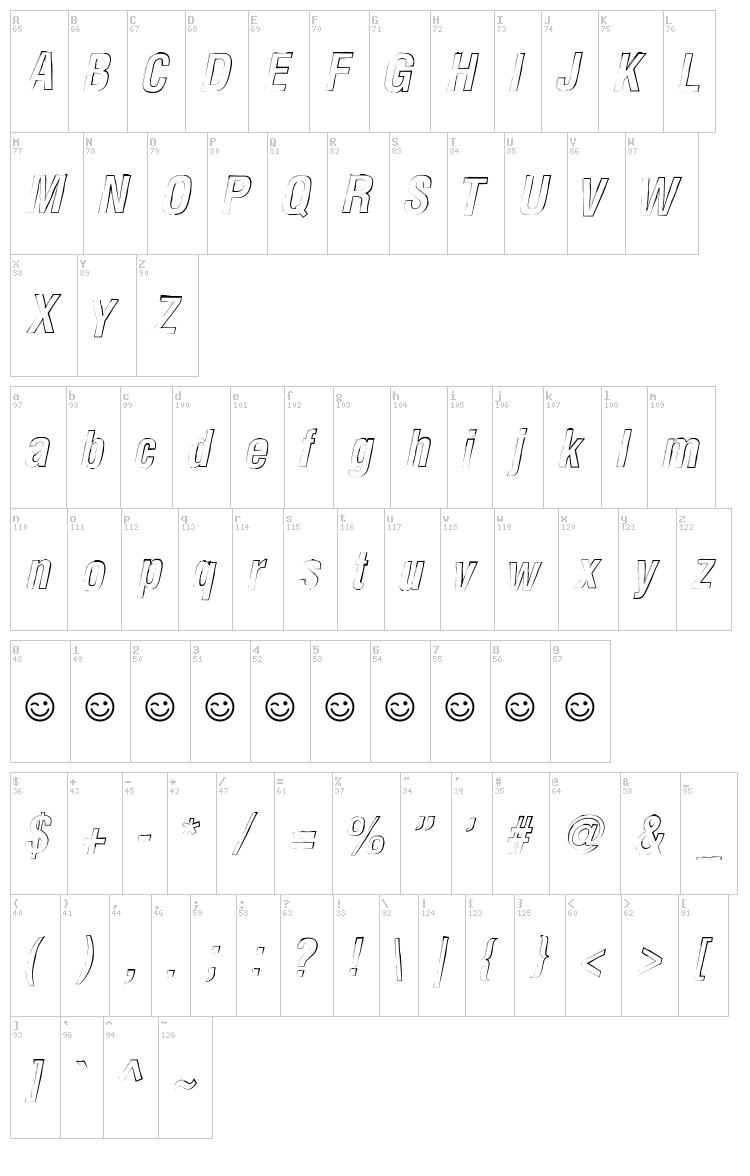 Newside FP font map